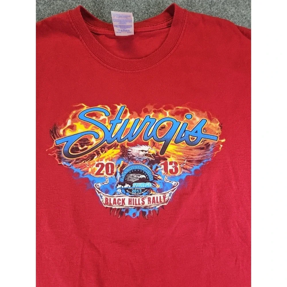 Sturgis 2013 black hills‎ rally Mens XL Red Tshirt No Stains Or Flaws 1420
